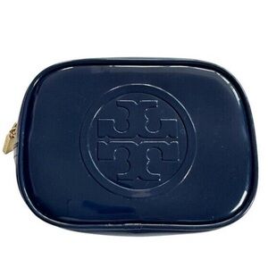 Tory Burch cosmetic or accesory bag blue patent leather